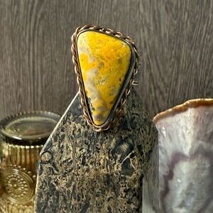 Yellow Bumblebee Stone Statement Ring